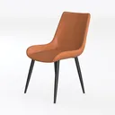 Modern Faux Leather Upholstered Dining Chair 3D Model Left 45 Degree View