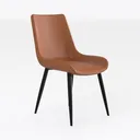 Modern Faux Leather Upholstered Dining Chair 3D Model Right 45 Degree View