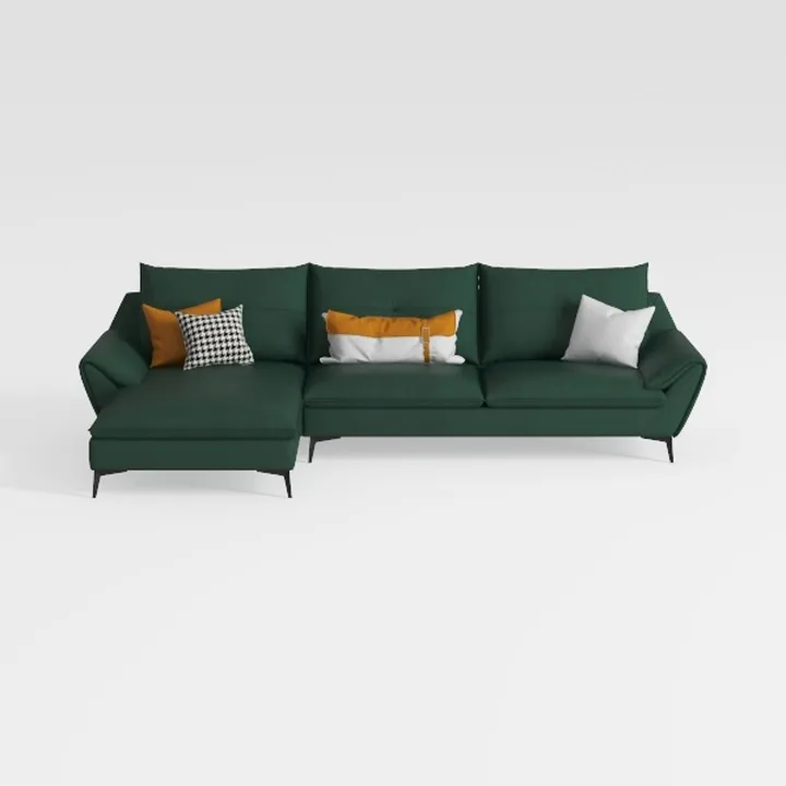 Convertible Sectional Sofa, Modern Linen Fabric So