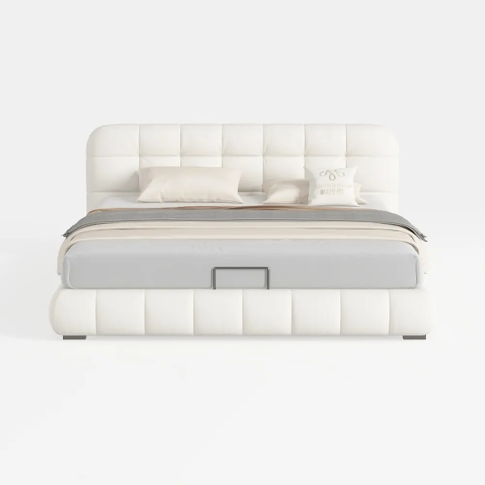 Tov Furniture Karol Cream Vegan Leather King Bed