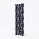 Geometric Pattern Navy Blue Fabric Window Curtain 3D Model Left 45 Degree View