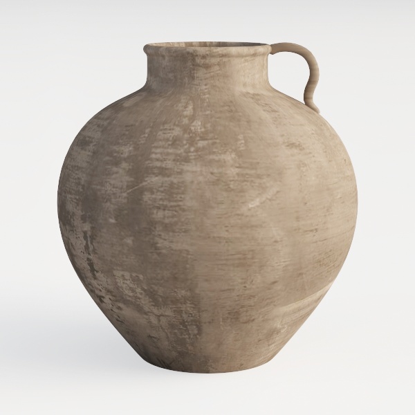 10&#39;&#39; Handmade Clay Black Rustic Textured Vase