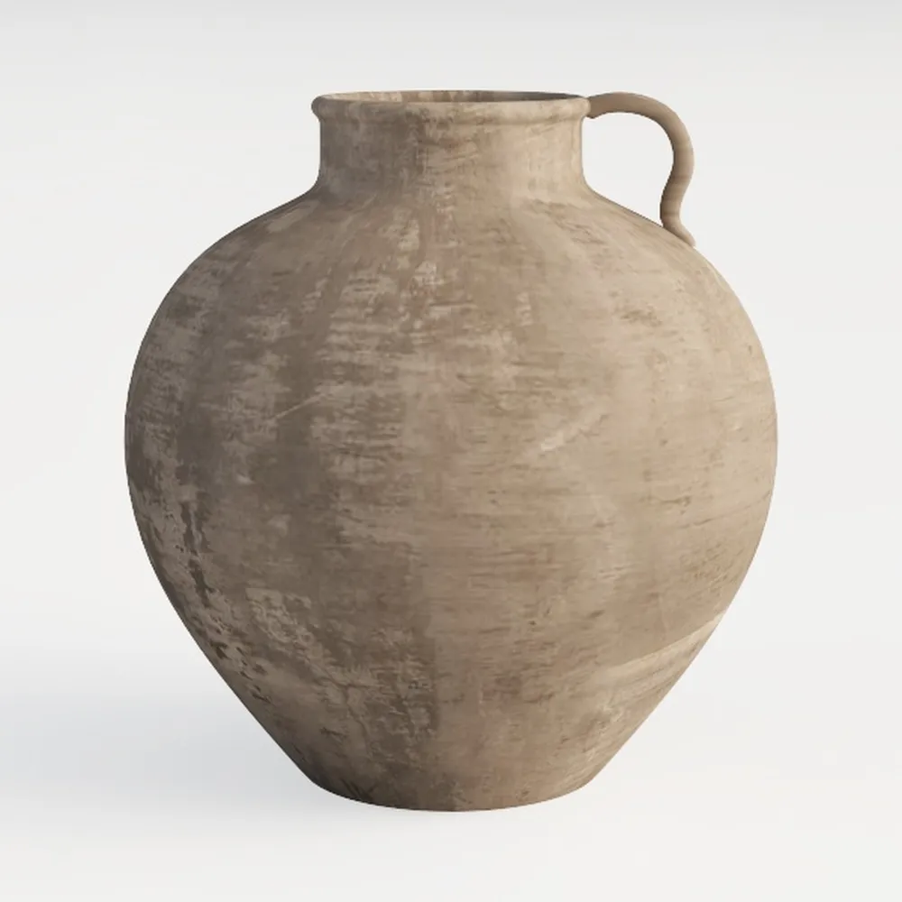 10'' Handmade Clay Black Rustic Textured Vase