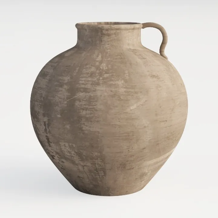 10'' Handmade Clay Black Rustic Textured Vase