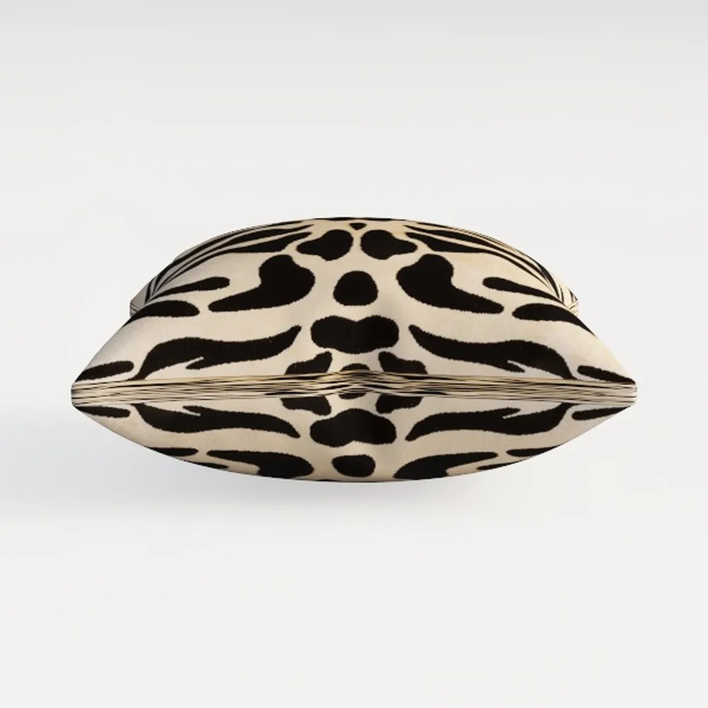 Black and White Zebra Print Striped Throw Pillow