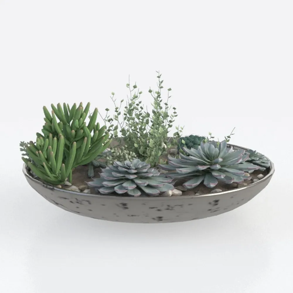 MyGift 8 Inch Round Modern Artificial Succulent Ar