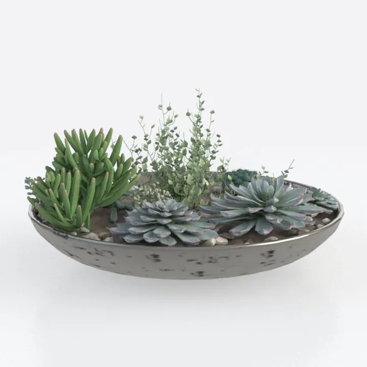 MyGift 8 Inch Round Modern Artificial Succulent Ar