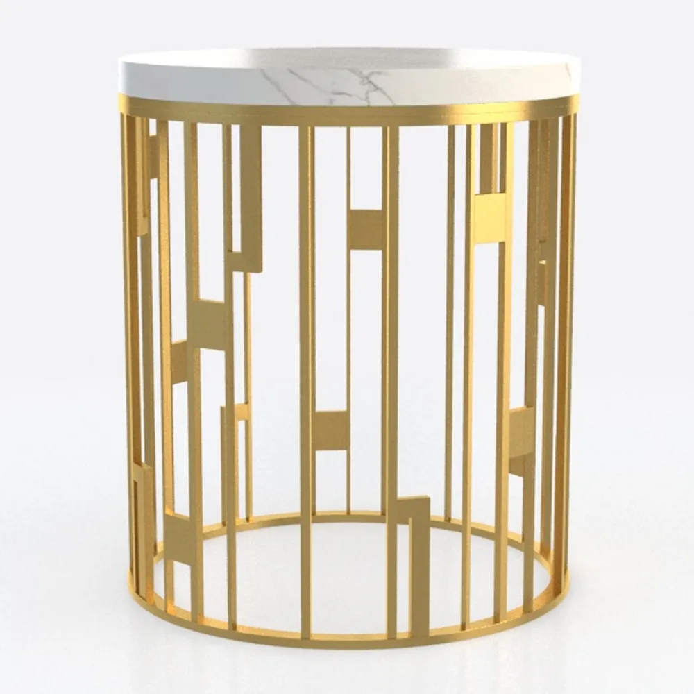 2-Tier 24" Round Coffee Table w/Reeded Tempered Gl