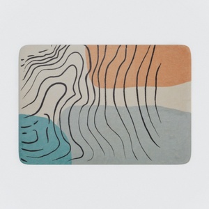 Teal Blue Modern Geometric Brown Abstract Ocean