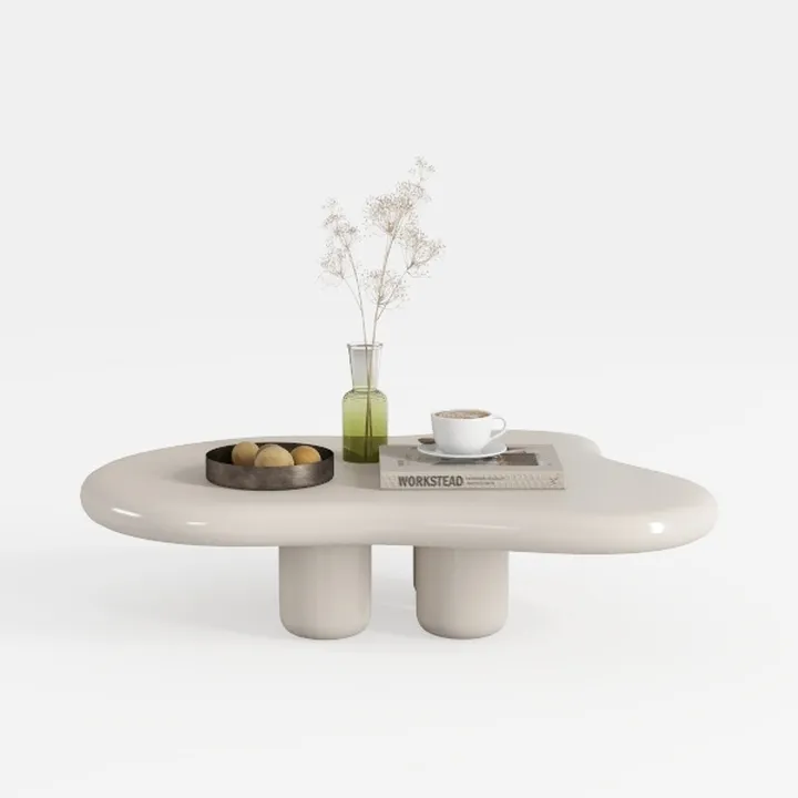 Minimalist Modern Solid Wood Irregular Coffee Table 3D Model