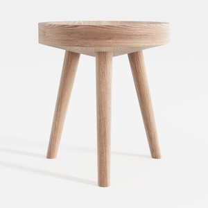 Round Stool Acacia Wood, 12" Height, 11" Round