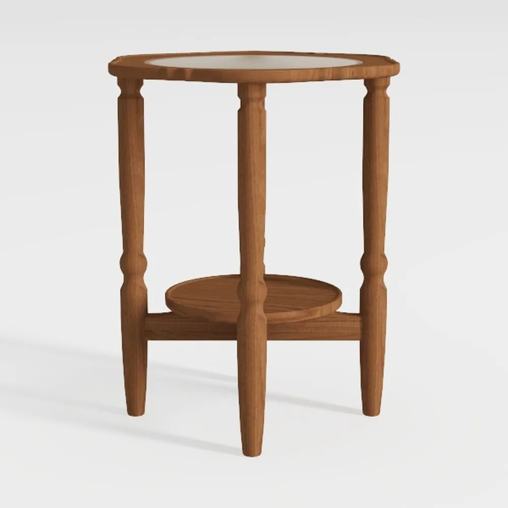 HOOBRO Small Round Side Table with Charging