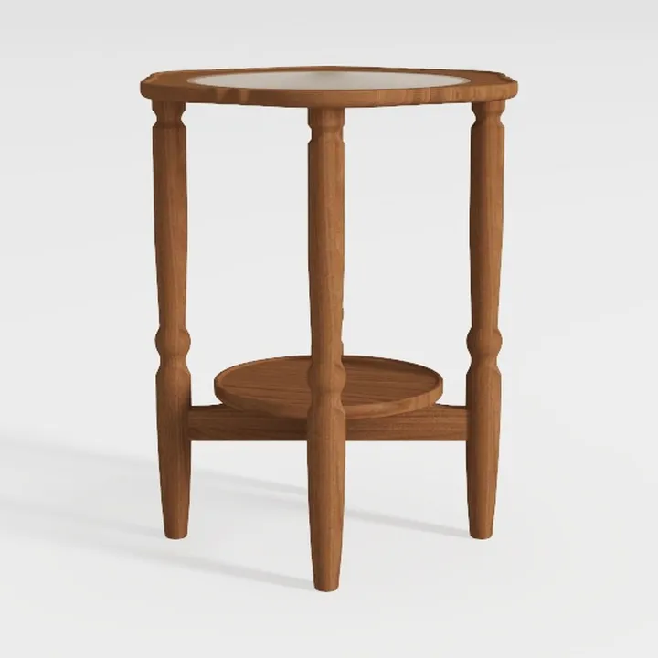 HOOBRO Small Round Side Table with Charging