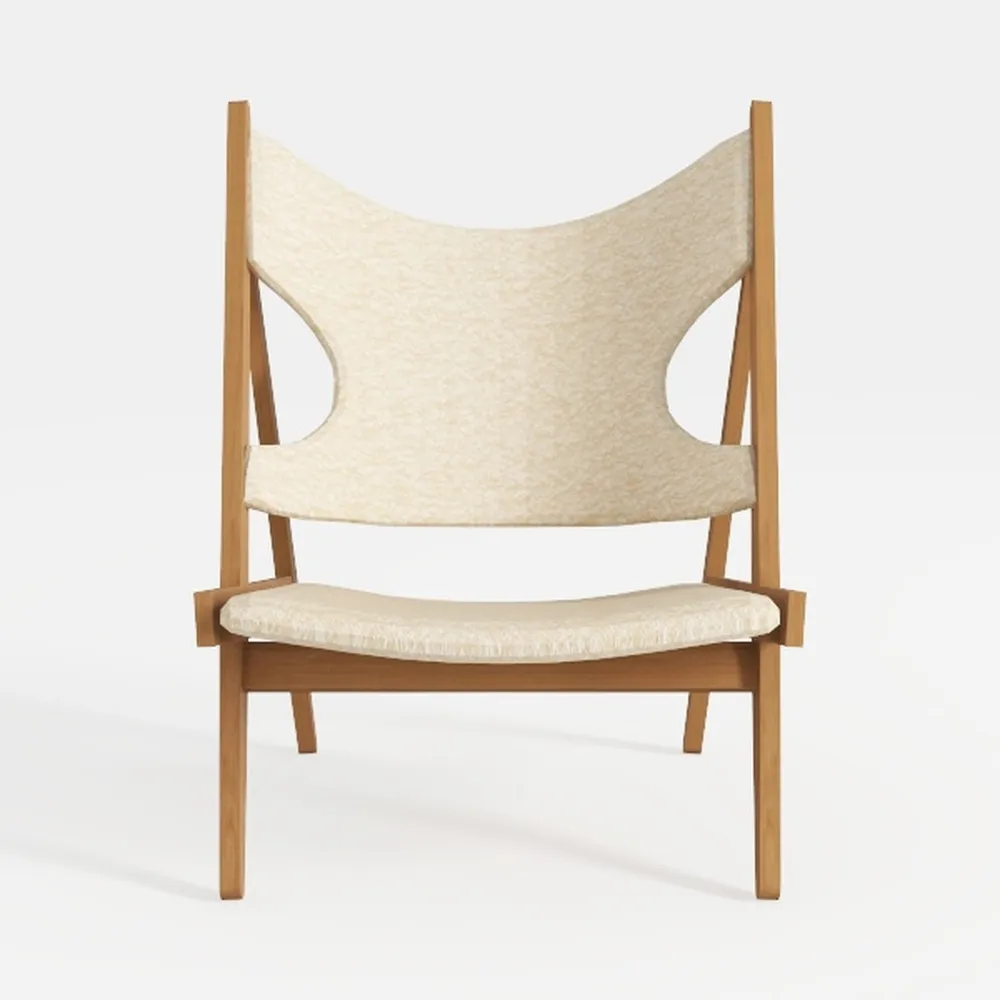 Tangkula Teak Wooden Chair, Mid Century Modern Acc