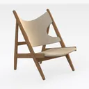 Tangkula Teak Wooden Chair, Mid Century Modern Acc Right 45 Degree View