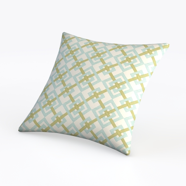 Simple Throw Pillow Gridlock Aqua