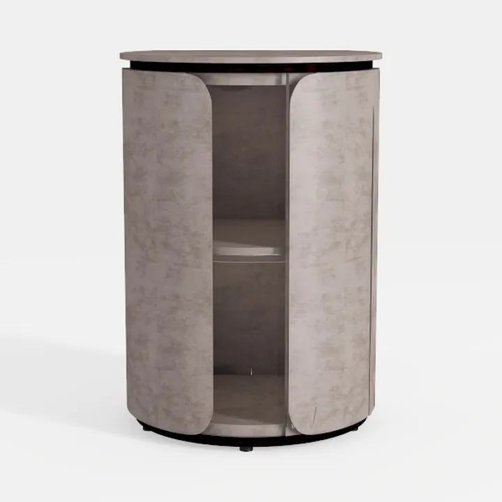 LINSY HOME Round Fluted End Table, Tall Side Table