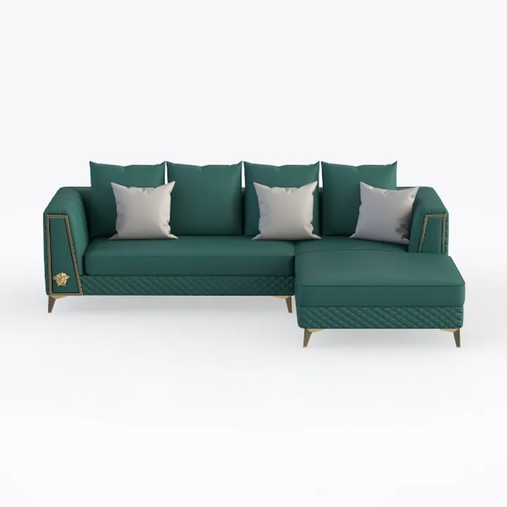 DURASPACE Velvet Sectional Convertible Sofa with C