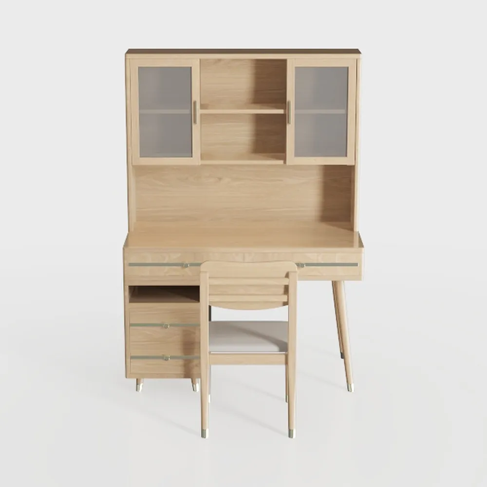 Wooden Vanity Desk with Mirror and Lights, 49"