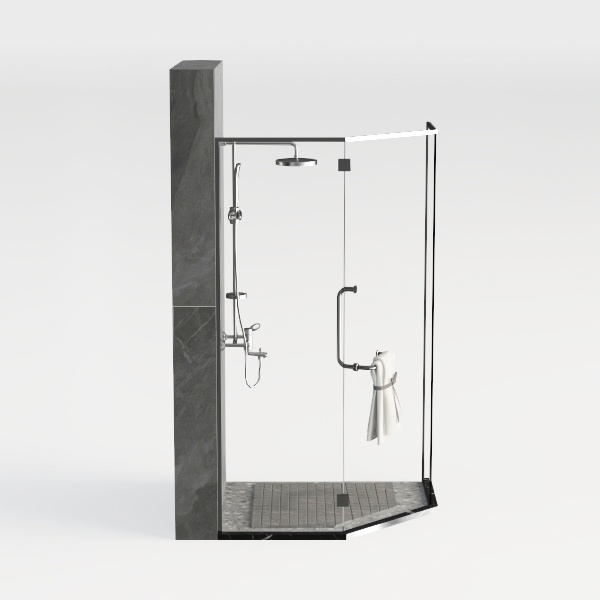 Frameless Shower Door, 46&quot;- 48&quot; W x 76&quot; H