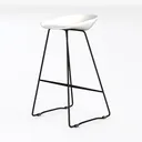 30 in. White Backless Metal Bar Stool with Plastic Left 45 Degree View