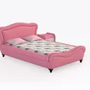 Canterbury 3-Piece Pink and Silver Full Bedroom Se Right 45 Degree View