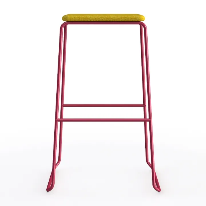 26.4 in. Red Low Back Metal Counter Height Bar Cha