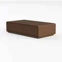 Minimalist Walnut Solid Wood Two Drawer Coffee Table 3D Model Left 45 Degree View