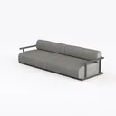 Modern Minimalist Fabric Metal Frame Outdoor Indoor Sofa 3D Model Left 45 Degree View
