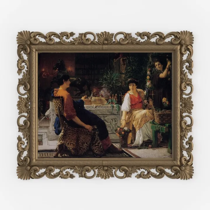 Baroque Ornate Bronze Framed Wall Art Painting 3D Model