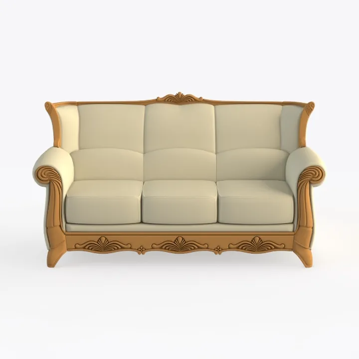 Solid Wood Sofa Solid Wood Carving European Villa