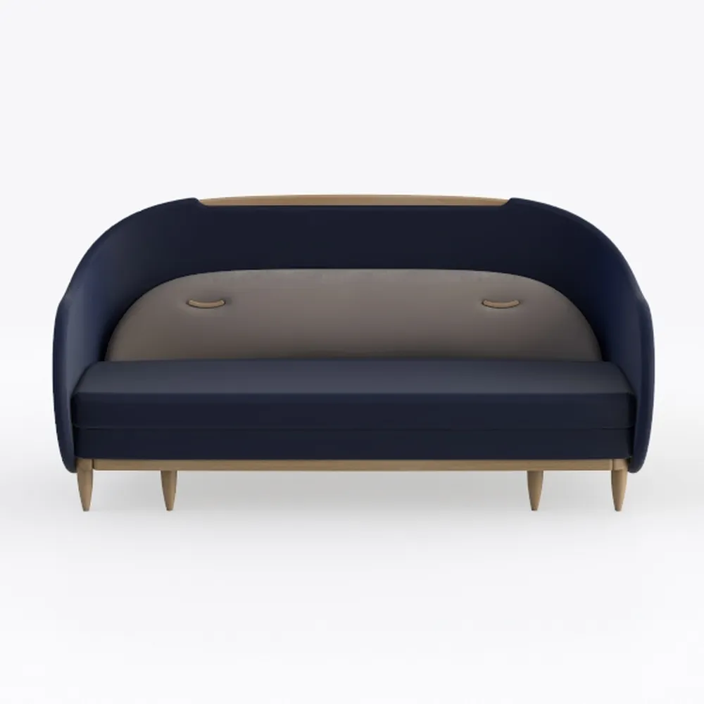 Jasper 80 in. Armless 3-Seater Sofa in Midnight Bl