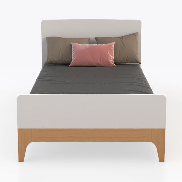 Modern Solid Wood Platform Bed with Adjustable Hea