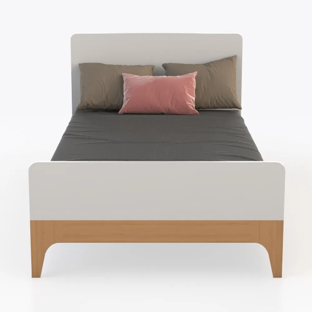 Modern Solid Wood Platform Bed with Adjustable Hea