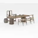 DFW Folding Dining Table, Versatile Dinner Table w Right 45 Degree View