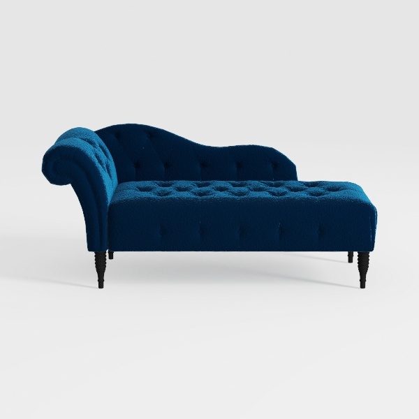 Upholstered Chaise Lounge with Right Armrest