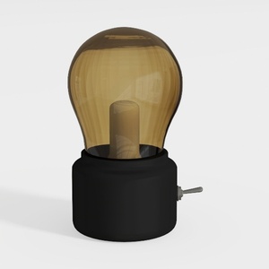 Green Table Lamp Dimmable Ribbed Glass Bedside