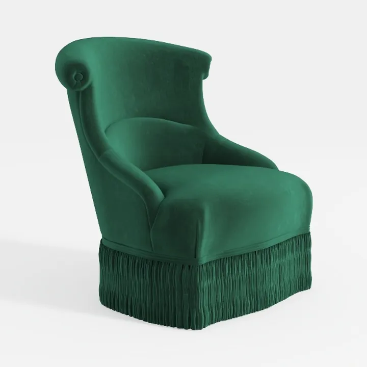 Swivel Barrel Chair,Modern Velvet Upholstered