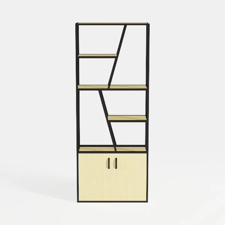 76" Tall Shelf with Storage Cabinet Doors, 6  Tier