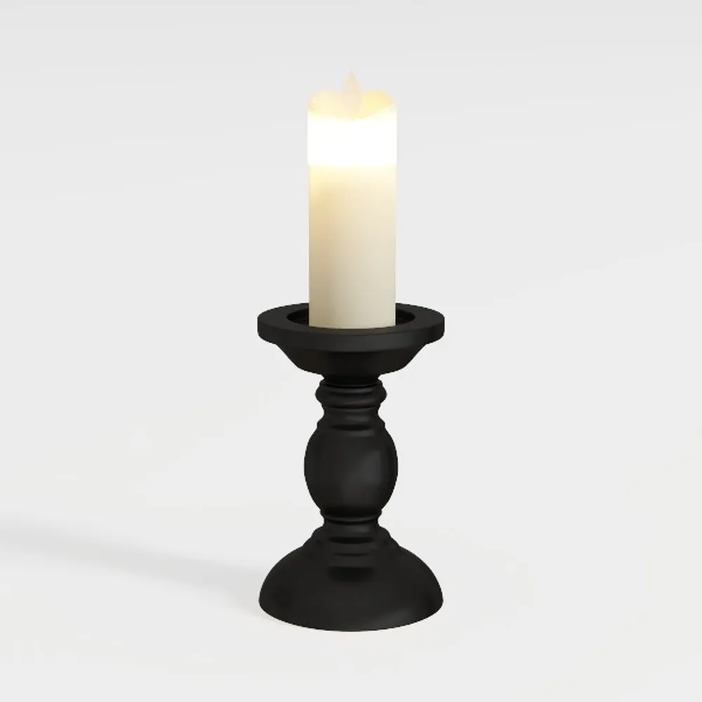Black Metal Candle Holders Set of 3, Both-use