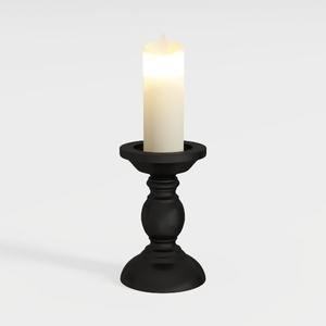 Black Metal Candle Holders Set of 3, Both-use