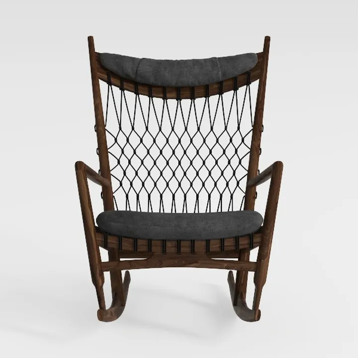 4 Pieces Patio Wood Rocking Chair Set, 2 Rocking