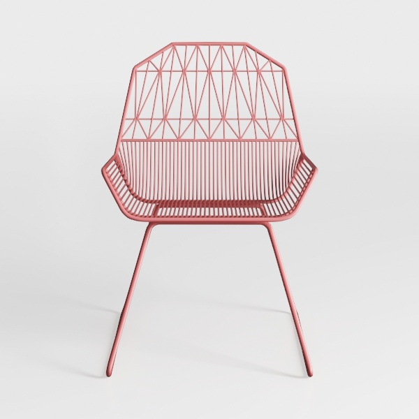 Red Plastic Outdoor Dining Chair in Red​
