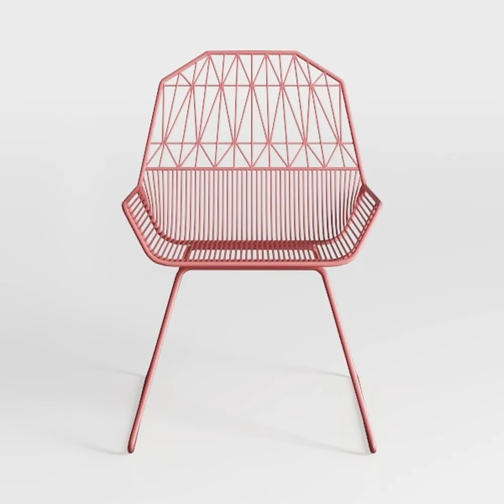 Red Plastic Outdoor Dining Chair in Red​