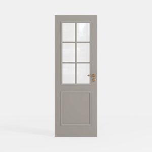 French Door, 30" x 80", Half-Lite Frosted Glass, 