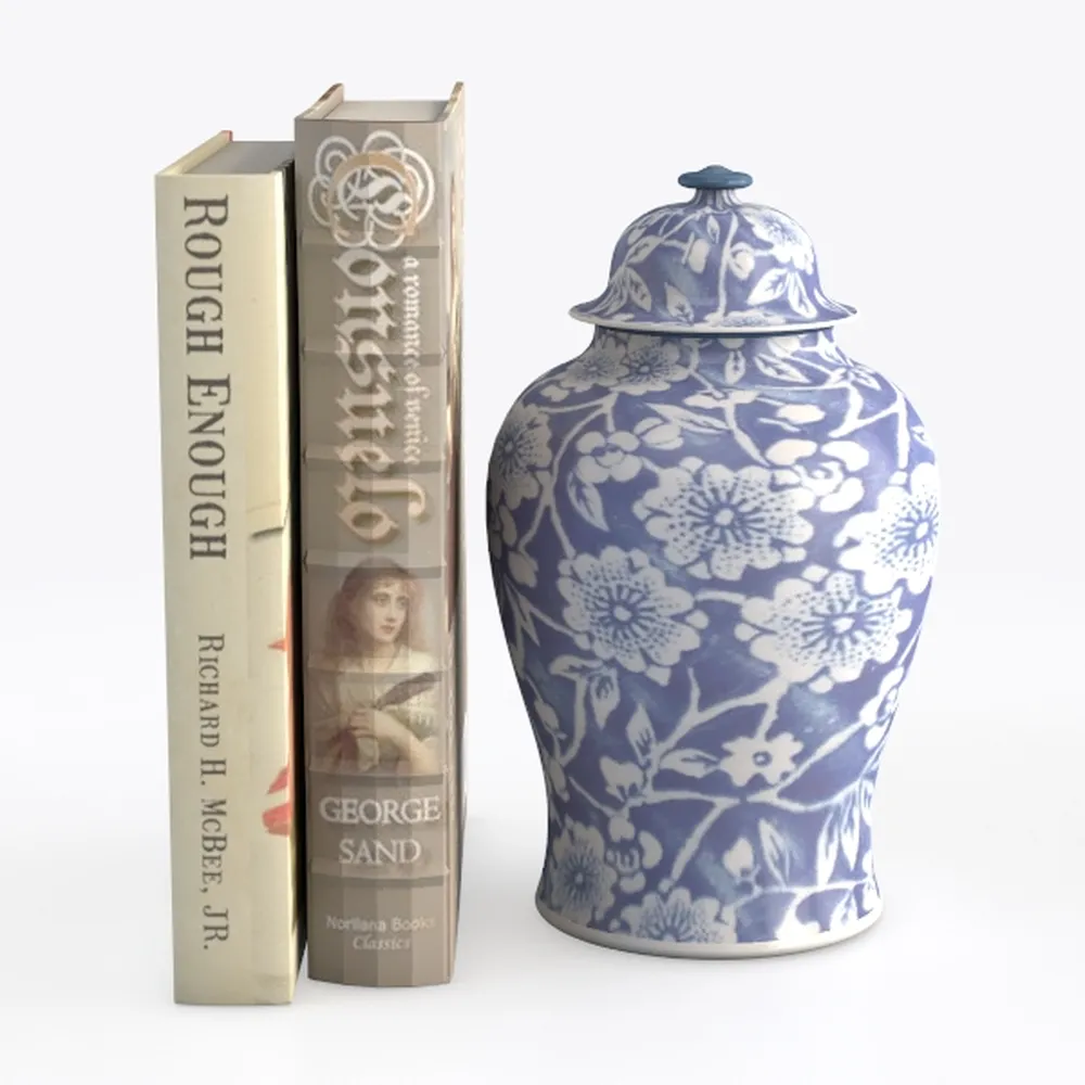 Blue and White Ginger Jar Ceramic