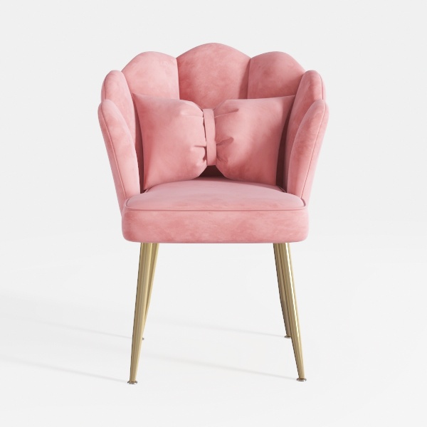 VINGLI Petal Makeup Vanity Chair with Back,Flower