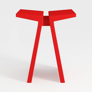 Modern Minimalist Red Plastic Side Table 3D Model