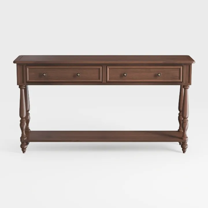 Two Drawers, One Open Storage Area, Brown Dining