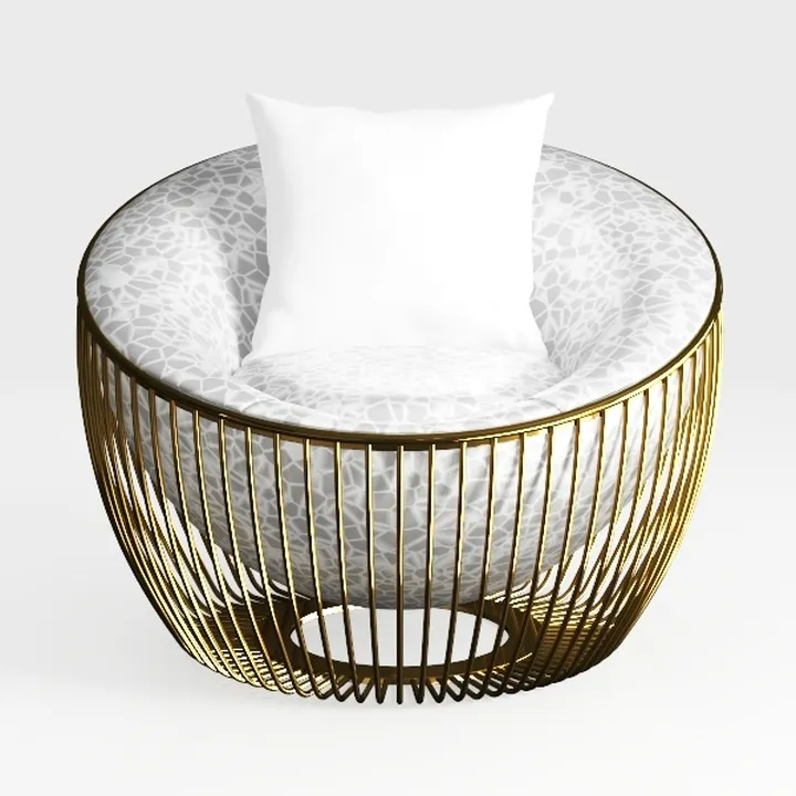 INMOZATA Swivel Wicker Papasan Chair Indoor Outdoo